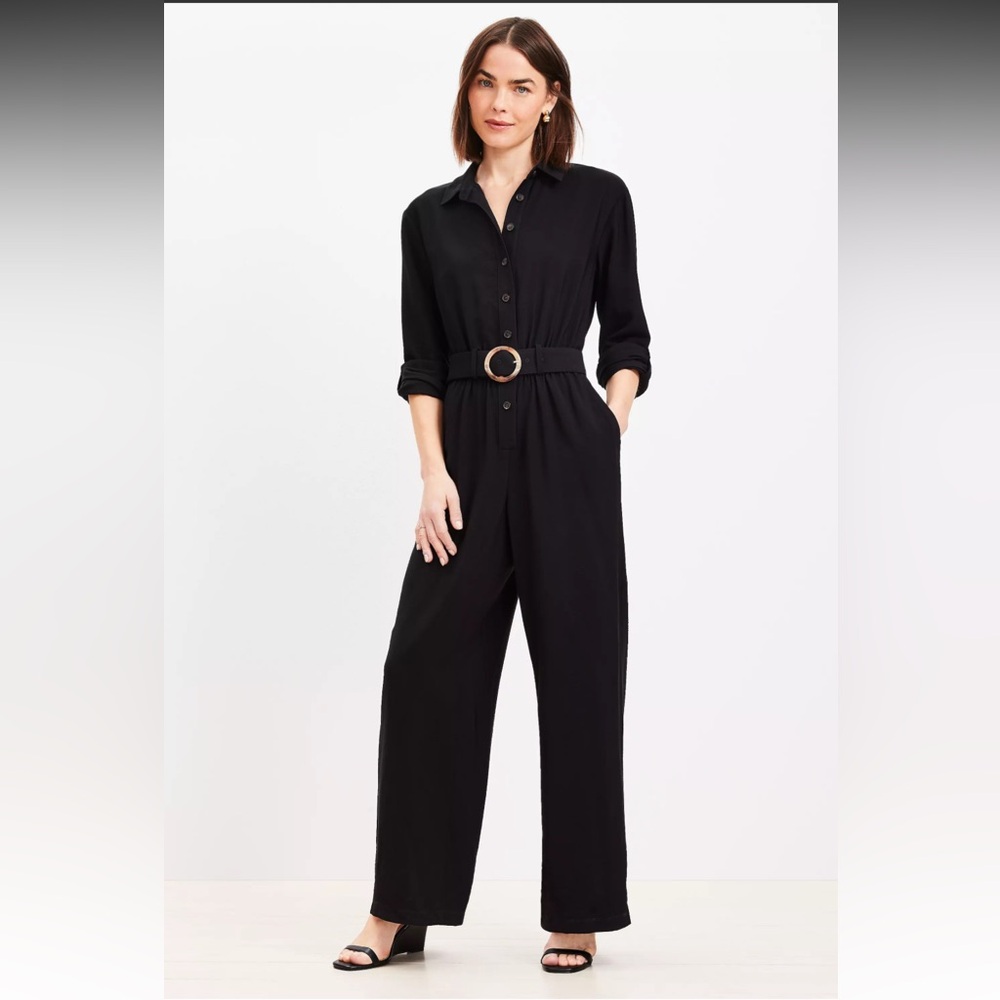 EUC LOFT Black Belted Jumpsuit